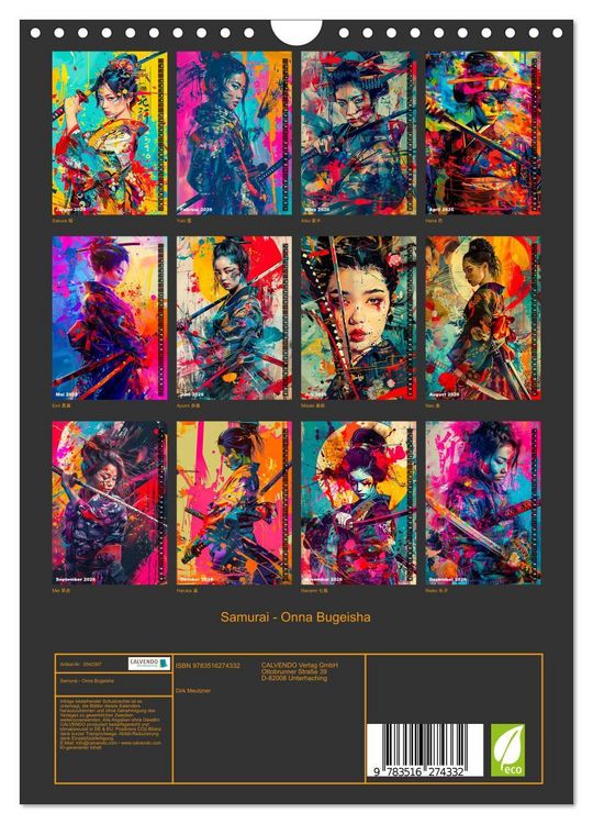 Produktbild: Samurai - Onna Bugeisha (Wandkalender 2026 DIN A4 hoch), CALVENDO Monatskalender