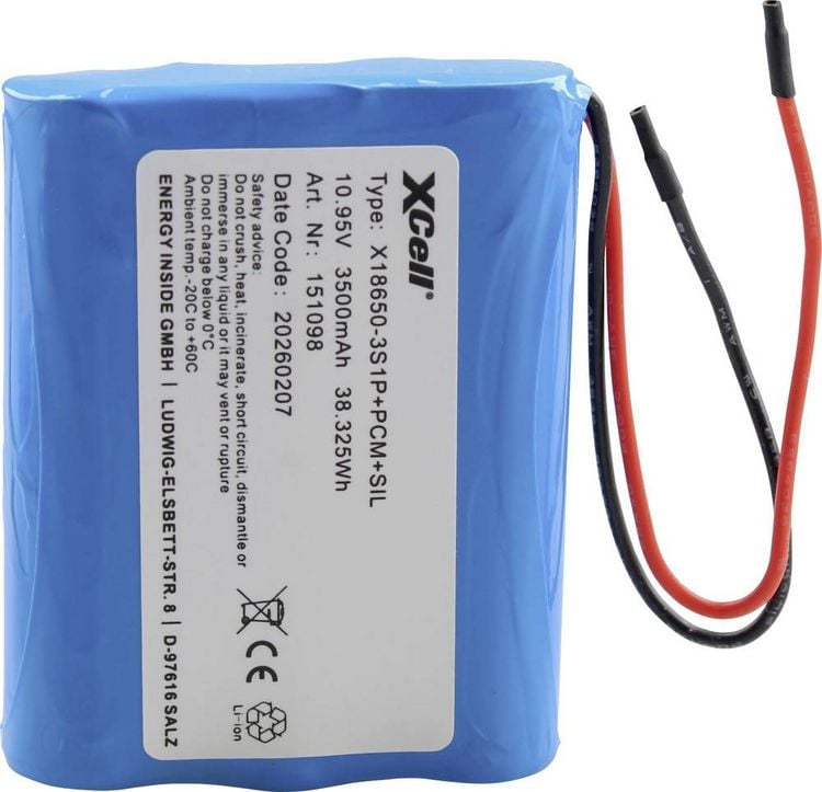 Produktbild: XCell Spezial-Akku 3x 18650 Li-Ion 11.1V 3500