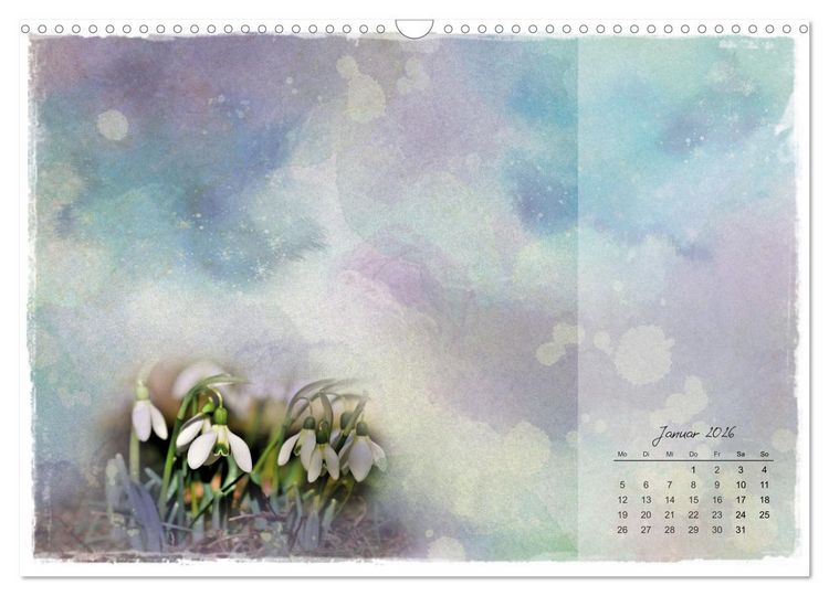 Produktbild: Bl&uuml;te trifft auf Aquarell (Wandkalender 2026 DIN A3 quer), CALVENDO Monatskalender
