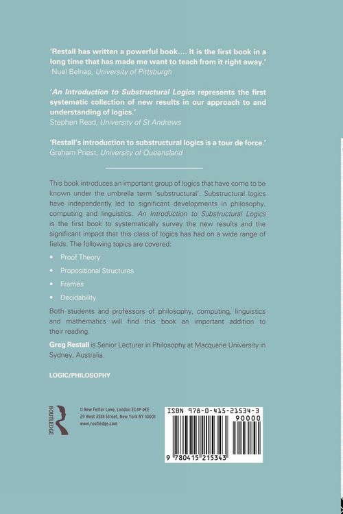 Produktbild: An Introduction to Substructural Logics