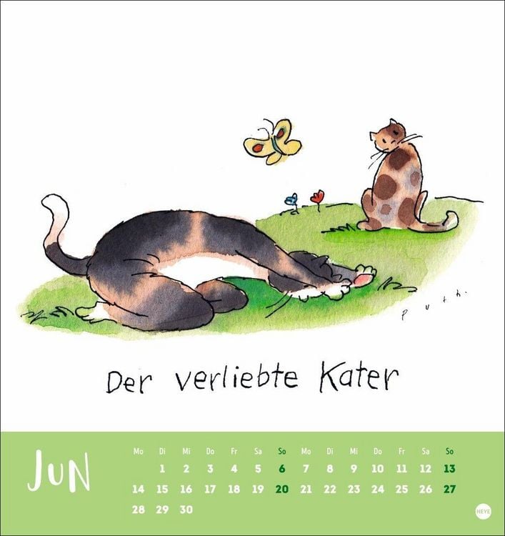 Produktbild: Puth Yoga f&uuml;r die Katz Postkartenkalender 2027