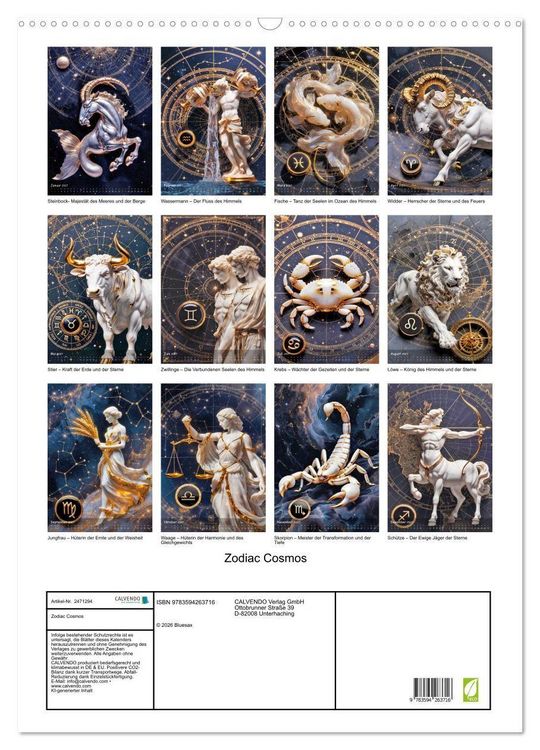 Produktbild: Zodiac Cosmos (Wandkalender 2027 DIN A2 hoch), CALVENDO Monatskalender
