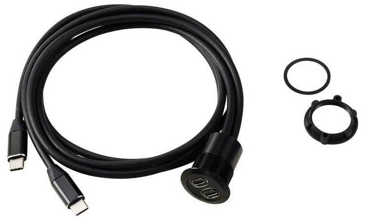 Produktbild: TRU COMPONENTS USB-C&reg; (3.1) 2x Buchse/Stecker 1m Kabel schwarz TC-13376320 Inhalt: 1St.