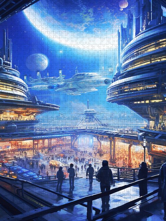 Produktbild: CALVENDO Puzzle Galaktischer Flughafen | 2000 Teile Lege-Gr&ouml;&szlig;e 90x67cm Foto-Puzzle f&uuml;r gl&uuml;ckliche Stunden