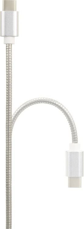 Produktbild: Renkforce USB-Kabel USB 2.0 USB-A Stecker, USB-C&reg; Stecker 0.50 m Silber Kabelmantel aus rostfreiem Stahl RF-4888674