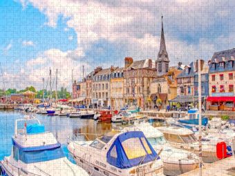 Produktbild: CALVENDO Puzzle Anlegestelle, Honfleur, Normandie | 1000 Teile Lege-Gr&ouml;&szlig;e 64x48cm Foto-Puzzle f&uuml;r gl&uuml;ckliche Stunden