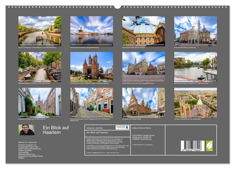 Produktbild: Ein Blick auf Haarlem (hochwertiger Premium Wandkalender 2027 DIN A2 quer), Kunstdruck in Hochglanz