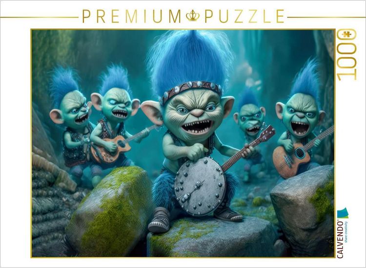Produktbild: CALVENDO Puzzle Gruppe von Trollen mit blauem Haar | 1000 Teile Lege-Gr&ouml;&szlig;e 64x48cm Foto-Puzzle f&uuml;r gl&uuml;ckliche Stunden