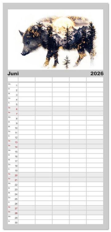 Produktbild: Familienplaner 2026 - W&auml;chter des Zauberwaldes mit 5 Spalten (Wandkalender, 21 x 45 cm) CALVENDO