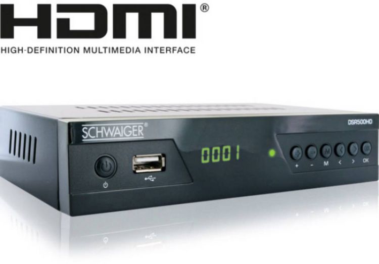 Produktbild: Schwaiger DSR500HD HD-SAT-Receiver Front-USB Anzahl Tuner: 1