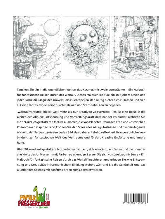 Produktbild: Weltraumtr&auml;ume - Ein Malbuch f&uuml;r fantastische Reisen durch das Weltall