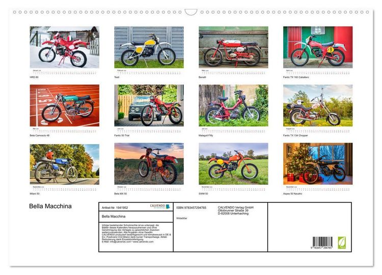 Produktbild: Bella Macchina (Wandkalender 2026 DIN A2 quer), CALVENDO Monatskalender