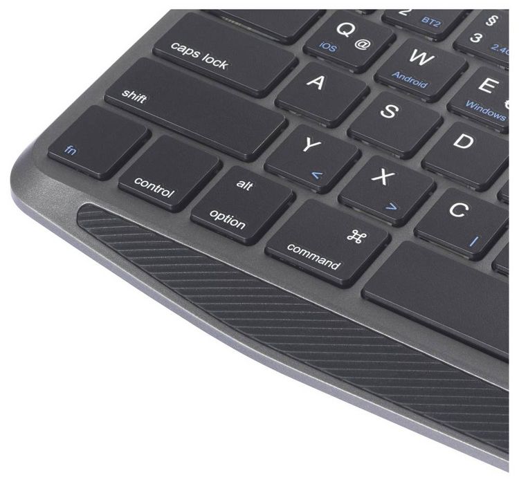 Produktbild: Renkforce RF-WLBTKB-300 Bluetooth&reg;, Funk Tastatur Deutsch, QWERTZ Schwarz Integriertes Touchpad, Wiederaufladbar, Multipair-Funktion