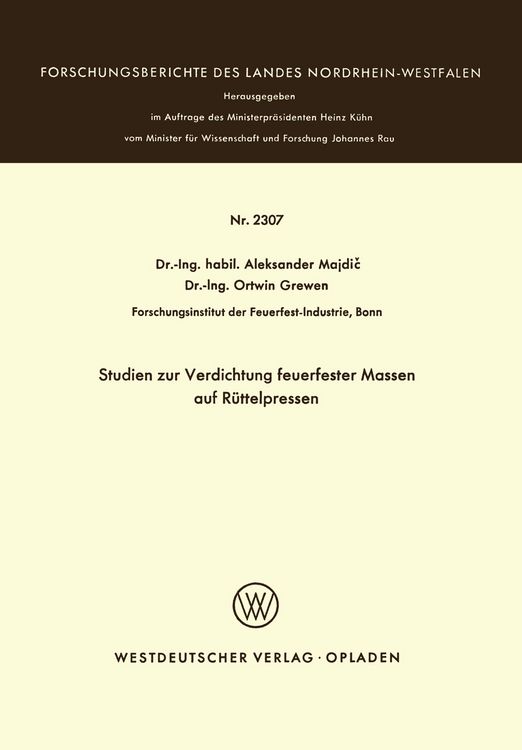 Produktbild: Studien zur Verdichtung feuerfester Massen auf R&uuml;ttelpressen
