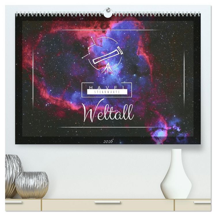 Produktbild: Havel-Sternwarte Weltallkalender (hochwertiger Premium Wandkalender 2026 DIN A2 quer), Kunstdruck in Hochglanz