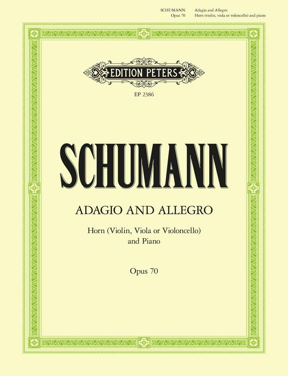 Produktbild: Schumann, R: Adagio and Allegro in a Flat Op. 70 for Horn (V