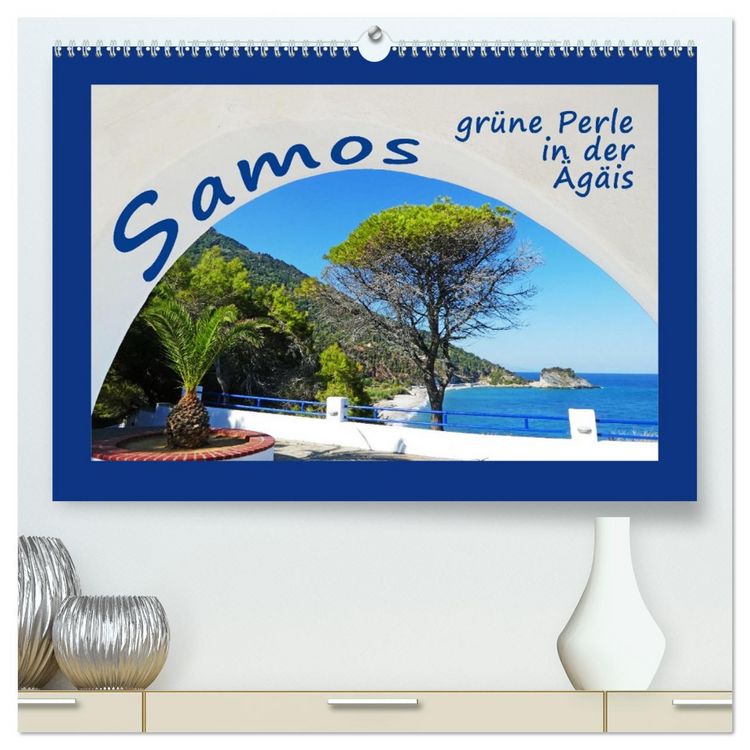 Produktbild: Samos - gr&uuml;ne Perle in der &Auml;g&auml;is (hochwertiger Premium Wandkalender 2026 DIN A2 quer), Kunstdruck in Hochglanz