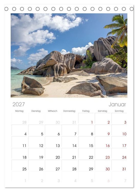 Produktbild: Tischplaner 2027 - Seychellen - Trauminseln im Indischen Ozean (A5 Tischkalender zum Aufstellen) CALVENDO
