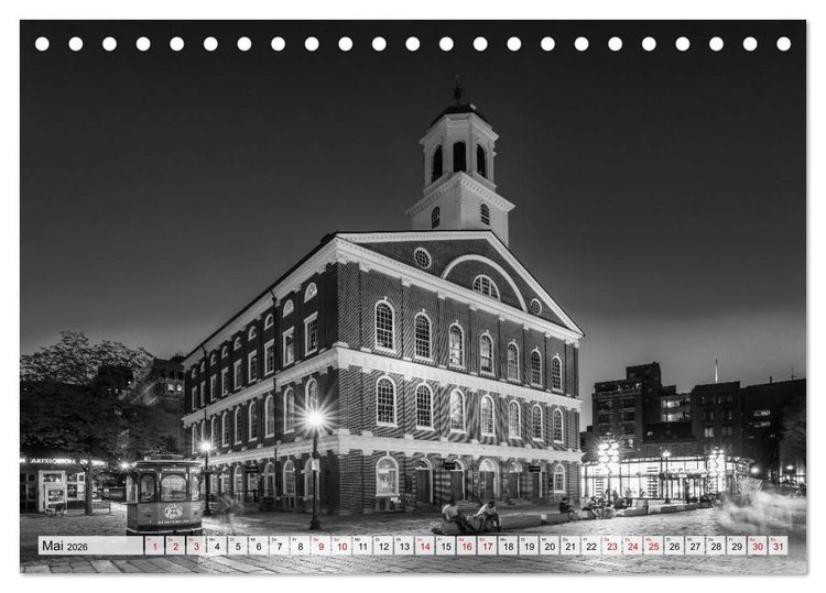 Produktbild: BOSTON Monochrome Stadtansichten (Tischkalender 2026 DIN A5 quer), CALVENDO Monatskalender