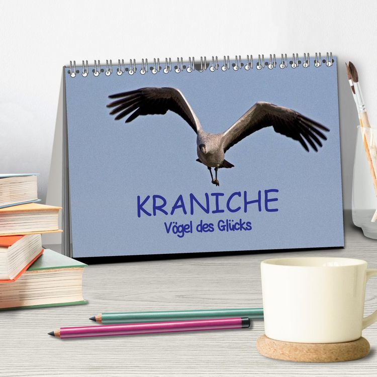Produktbild: Kraniche - V&ouml;gel des Gl&uuml;cks (Tischkalender 2026 DIN A5 quer), CALVENDO Monatskalender