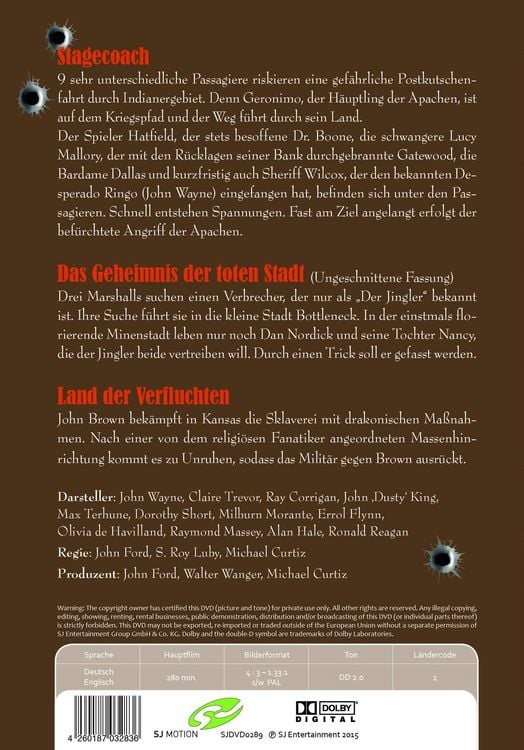 Produktbild: JOHN WAYNE - Stagecoach (+ Land der Verfluchten, + Das Geheimnis der toten Stadt)