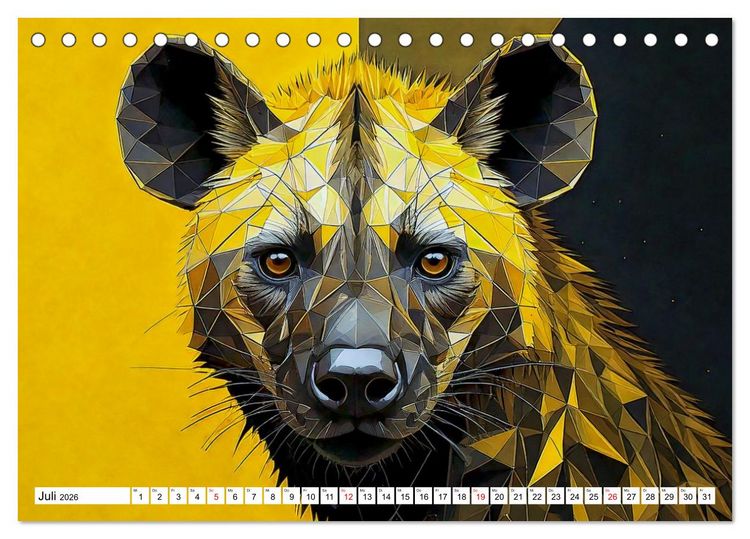 Produktbild: Low Poly Wildlife (Tischkalender 2026 DIN A5 quer), CALVENDO Monatskalender