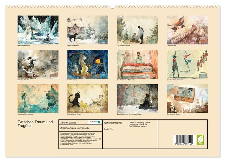 Produktbild: Zwischen Traum und Trag&ouml;die (hochwertiger Premium Wandkalender 2026 DIN A2 quer), Kunstdruck in Hochglanz