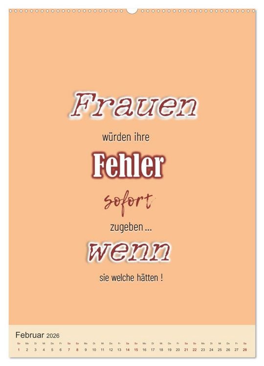 Produktbild: Was Mann &uuml;ber Frau wissen sollte und umgekehrt ... (Wandkalender 2026 DIN A2 hoch), CALVENDO Monatskalender
