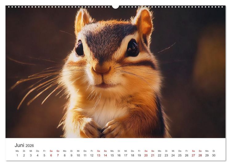 Produktbild: Backen voll - Ein Jahr mit Streifenh&ouml;rnchen (hochwertiger Premium Wandkalender 2026 DIN A2 quer), Kunstdruck in Hochglanz