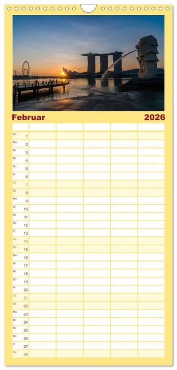 Produktbild: Familienplaner 2026 - Singapur: Zwischen Wolkenkratzern und Superb&auml;umen mit 5 Spalten (Wandkalender, 21 x 45 cm) CALVENDO