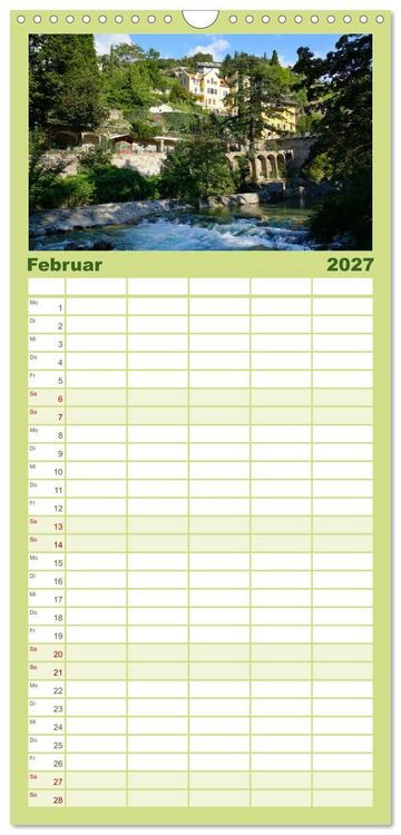 Produktbild: Familienplaner 2027 - Spaziergang in Meran mit 5 Spalten (Wandkalender, 21 x 45 cm) CALVENDO