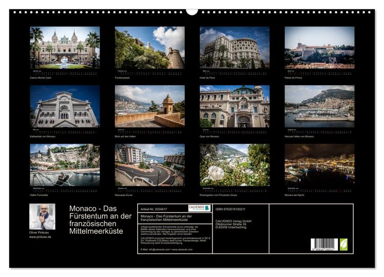 Produktbild: Monaco - Das F&uuml;rstentum an der franz&ouml;sischen Mittelmeerk&uuml;ste (Wandkalender 2026 DIN A2 quer), CALVENDO Monatskalender