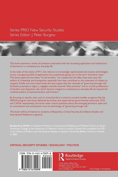 Produktbild: Security, Risk and the Biometric State