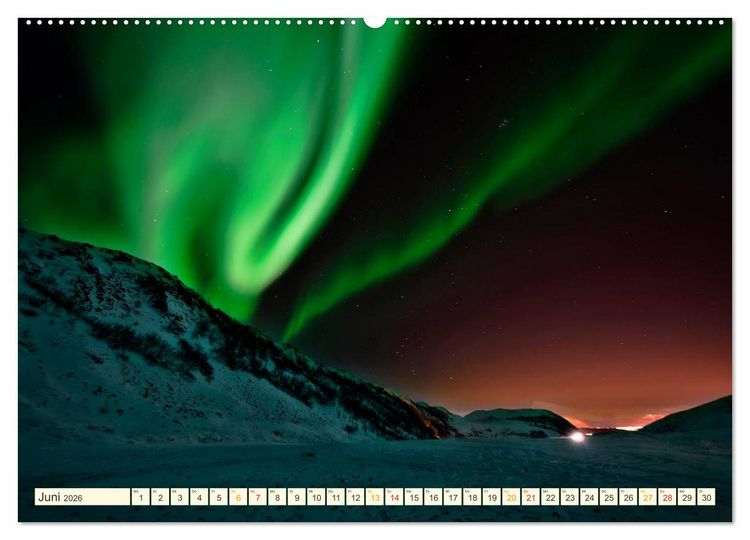 Produktbild: Sternenhimmel im magischen Licht - Polarlicht und Milchstra&szlig;e (hochwertiger Premium Wandkalender 2026 DIN A2 quer), Kunstdruck in Hochglanz