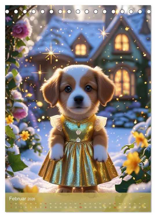 Produktbild: Puppy Tales - M&auml;rchen auf vier Pfoten (Tischkalender 2026 DIN A5 hoch), CALVENDO Monatskalender