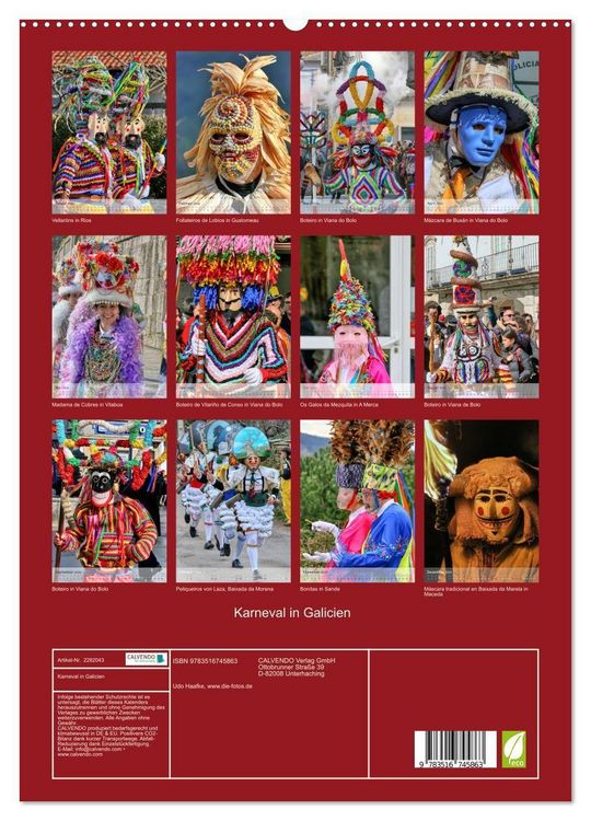 Produktbild: Karneval in Galicien (hochwertiger Premium Wandkalender 2026 DIN A2 hoch), Kunstdruck in Hochglanz