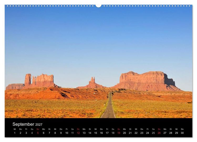 Produktbild: USA - Monument Valley (Wandkalender 2027 DIN A2 quer), CALVENDO Monatskalender