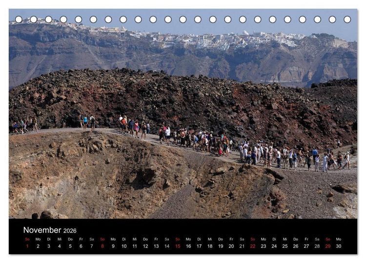 Produktbild: Santorini &ndash; Leben auf dem Vulkan (Tischkalender 2026 DIN A5 quer), CALVENDO Monatskalender