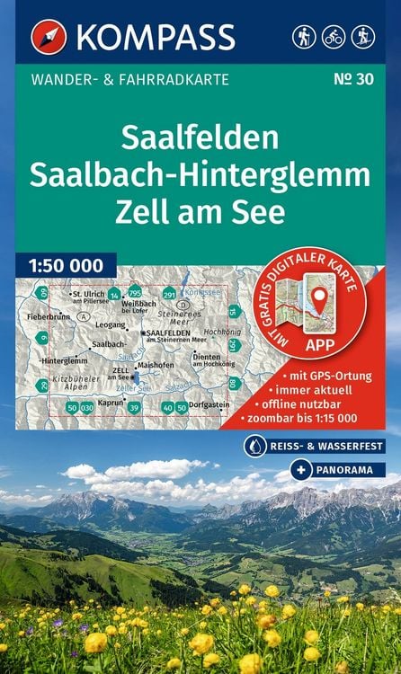 Produktbild: KOMPASS Wanderkarte 30 Saalfelden, Saalbach-Hinterglemm, Zell am See 1:50.000