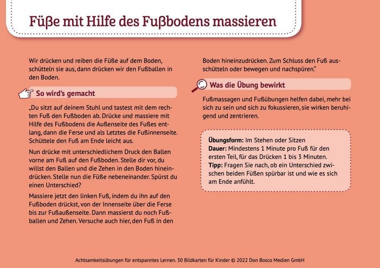 Produktbild: Achtsamkeits&uuml;bungen f&uuml;r entspanntes Lernen. 30 Bildkarten f&uuml;r Kinder