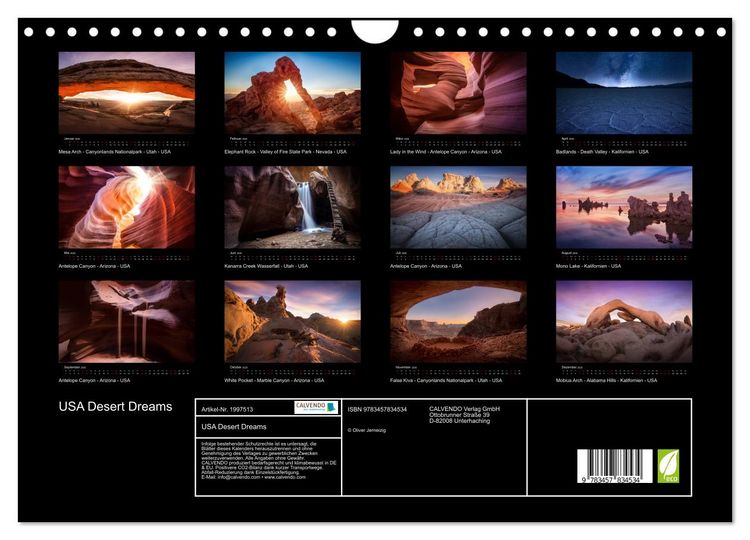 Produktbild: USA Desert Dreams (Wandkalender 2026 DIN A4 quer), CALVENDO Monatskalender