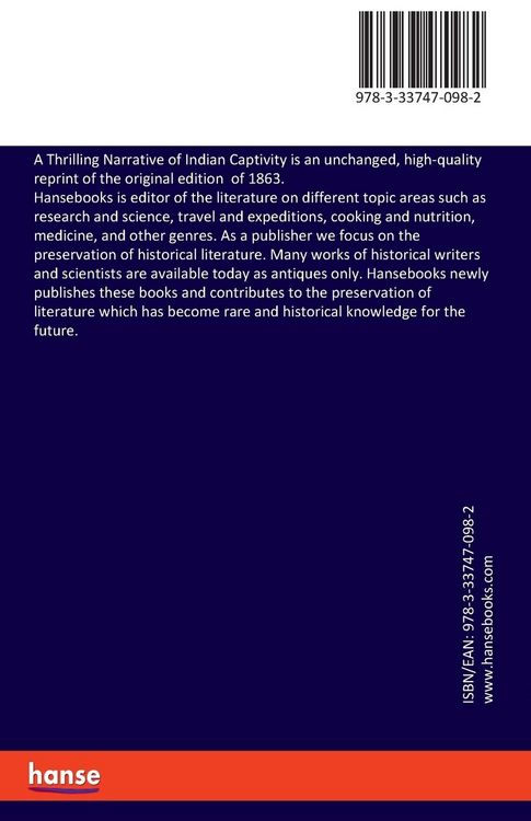 Produktbild: A Thrilling Narrative of Indian Captivity