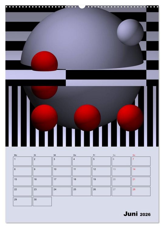 Produktbild: OpArt und mehr (Wandkalender 2026 DIN A2 hoch), CALVENDO Monatskalender
