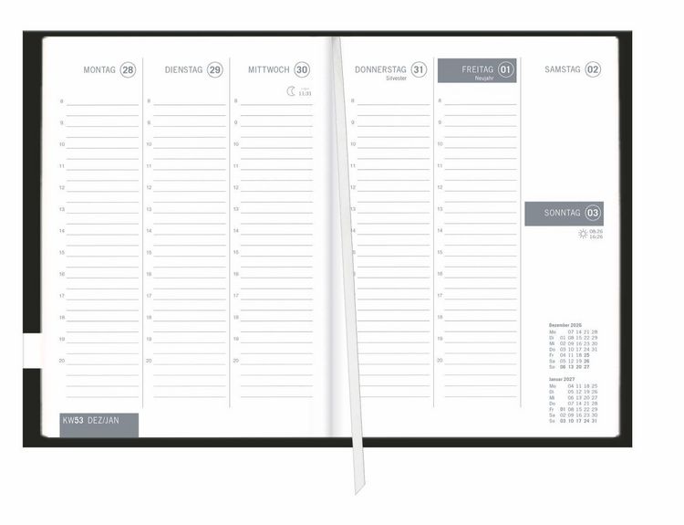 Produktbild: times&more Kalenderbuch schwarz 2027