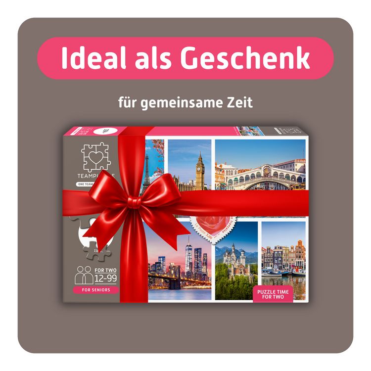 Produktbild: TEAMPUZZLE &ndash; St&auml;dte &ndash; 194 Teile &ndash; Seniorenpuzzle mit gro&szlig;en & kleinen Teilen