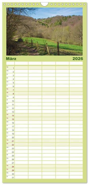 Produktbild: Familienplaner 2026 - Traumhafte Wege durch die Eifel mit 5 Spalten (Wandkalender, 21 x 45 cm) CALVENDO