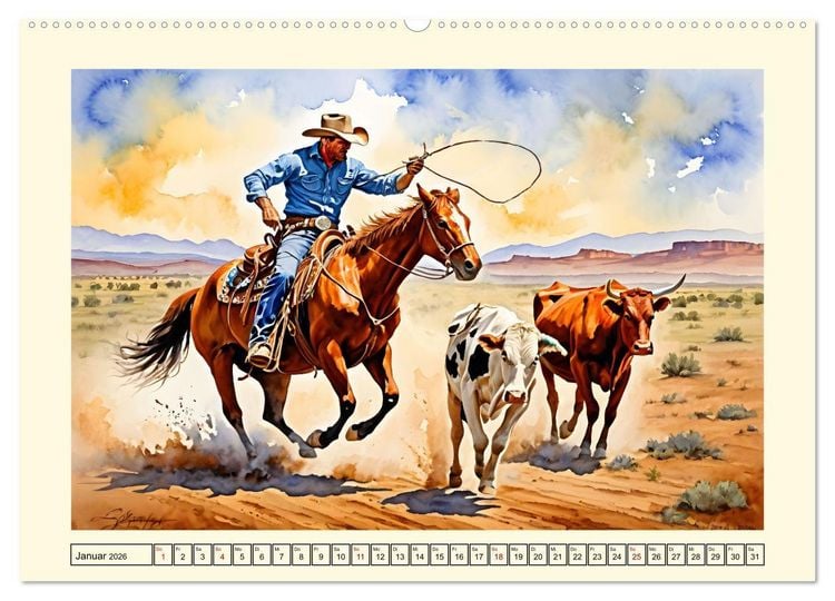 Produktbild: Nostalgie - der Wilde Westen (Wandkalender 2026 DIN A2 quer), CALVENDO Monatskalender