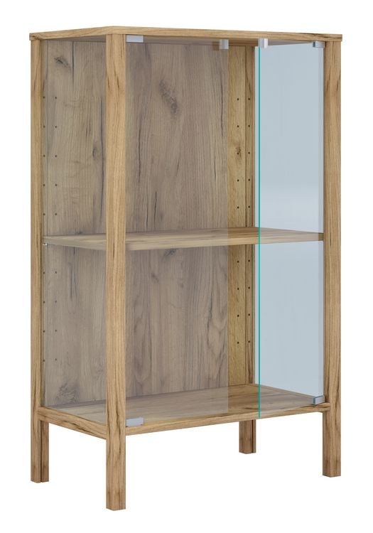 Produktbild: Glasvitrine Jensol mit ESG Glas Kommode stehend