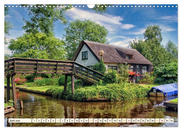 Produktbild: Reise durch die Niederlande - Giethoorn in der Provinz Overijssel (Wandkalender 2026 DIN A3 quer), CALVENDO Monatskalender