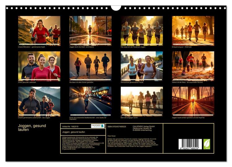 Produktbild: Joggen, gesund laufen (Wandkalender 2026 DIN A3 quer), CALVENDO Monatskalender
